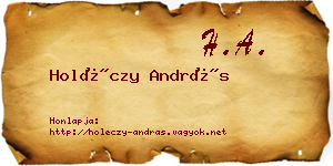 Holéczy András névjegykártya